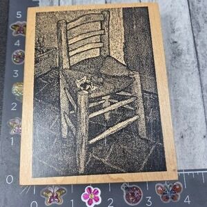Toybox Old Single Chair Shadow 2000 Rubber Stamp Wood #C14